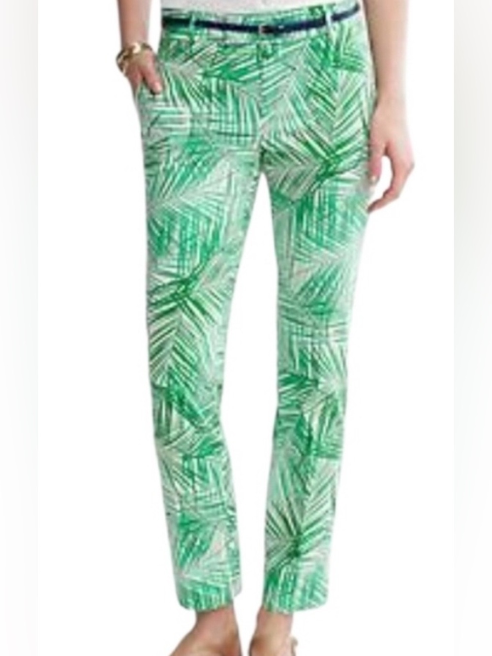 Banana Republic Palm-Print Trousers 🌴 💚